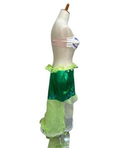 ハロウィン コスプレ コスチューム 衣装 人魚姫 ファンタジー ドレス 大人レディース 魔女 仮装 ワンピース パーティー グッズ 変装 リボン 緑 1278c6kc/