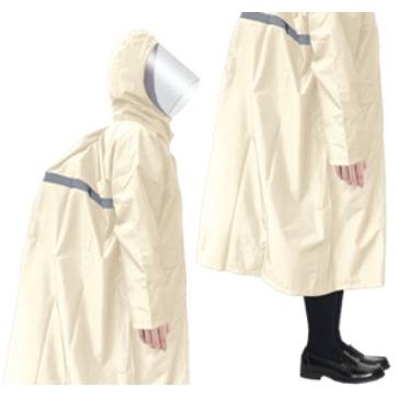 通学用 レインコート リュック対応 自転車 レディース カッパ 学校 スクールレインコート 女子 学生 雨具 回るフード - 画像 (2)