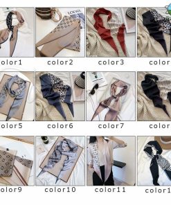 細スカーフ レディース ネックスカーフ ヘアアクセサリー 巻き方 花柄 リボンスカーフ バンダナ バッグ用 春夏 アウトドア きれいめ おしゃれ