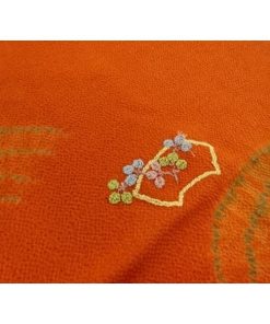 ys7408374;  未使用品　正絹　縮緬地　相良刺繍　絞り　帯揚げ【着】