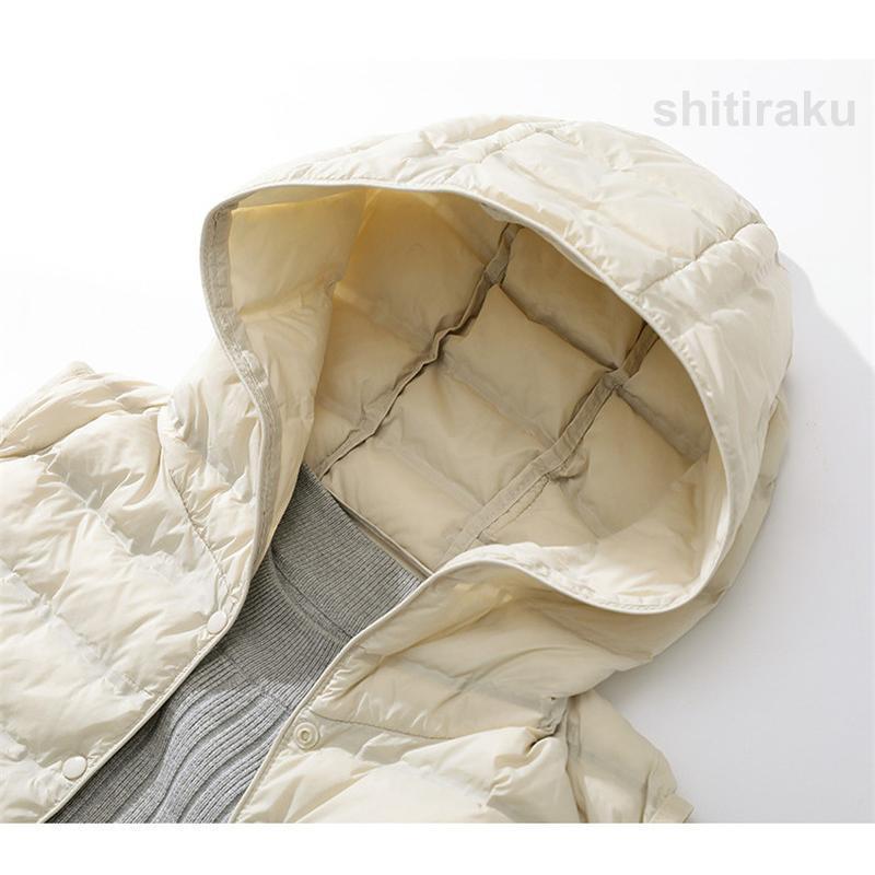 ダウンベスト レディース ベスト 袖なし フード付き 無地 ロングベスト ロング丈 チョッキ ジレ キルティング カジュアル 軽量 おしゃれ - 画像 (7)