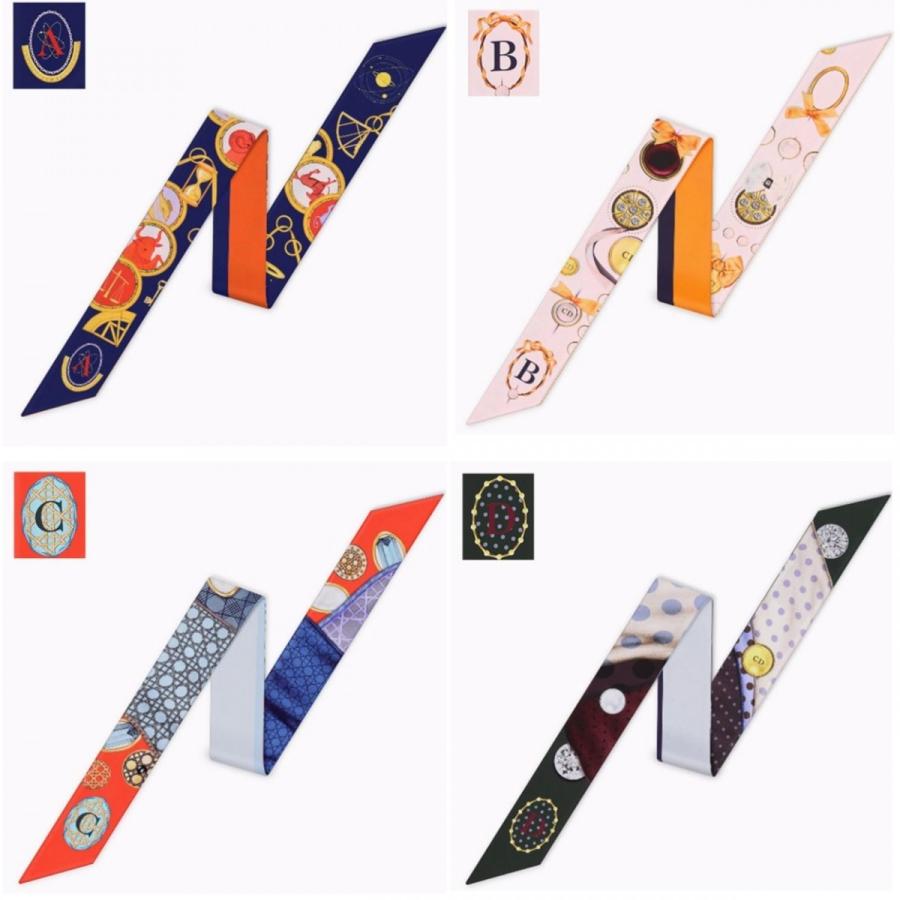 2点以上1送料無料 「 バッグ ハンドル 巻きつけ用 プリント リボン スカーフ 」イニシャル ★アルファベット