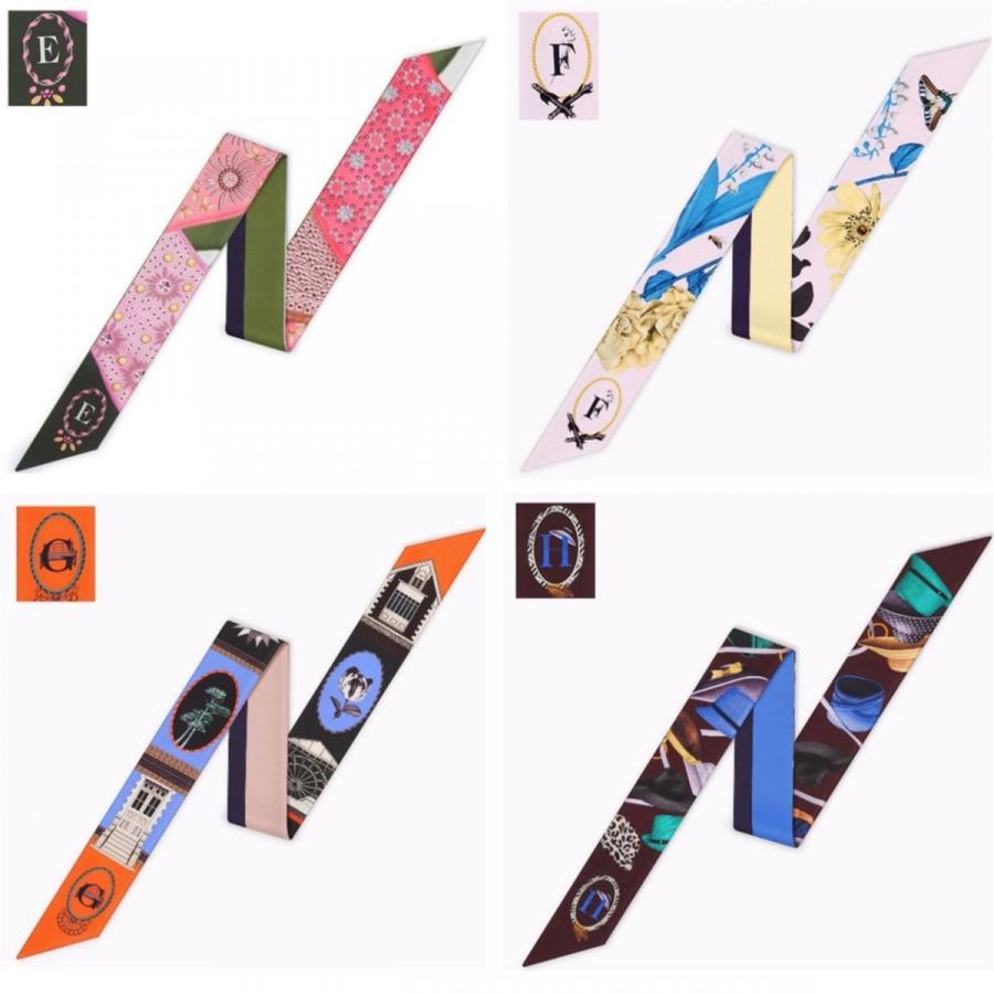 2点以上1送料無料 「 バッグ ハンドル 巻きつけ用 プリント リボン スカーフ 」イニシャル ★アルファベット - 画像 (2)