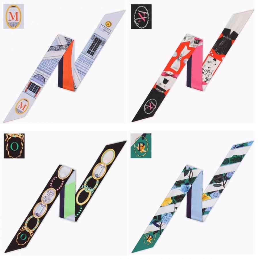 2点以上1送料無料 「 バッグ ハンドル 巻きつけ用 プリント リボン スカーフ 」イニシャル ★アルファベット - 画像 (4)