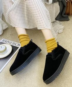 値下げ! 一部! ムートンブーツ レディース スリッポン ボアシューズ 裏ボア 美脚 裹起毛 ぺたんこ フラット 歩きやすい靴暖かい