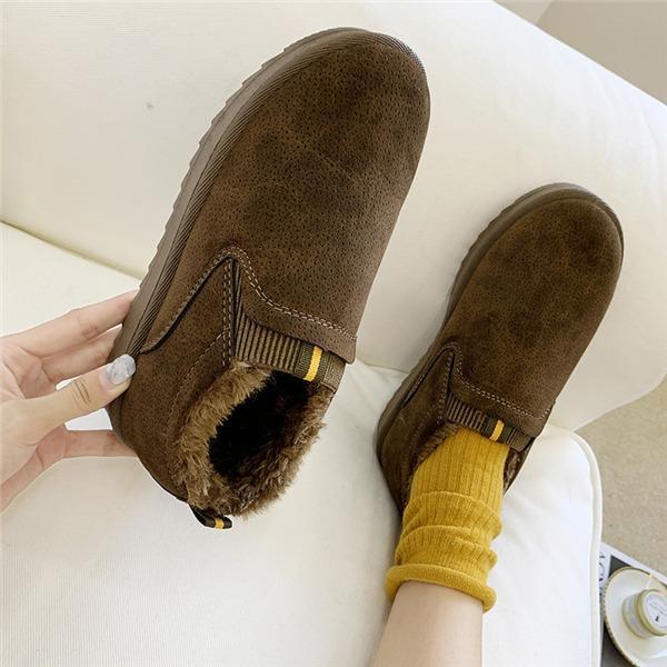 値下げ! 一部! ムートンブーツ レディース スリッポン ボアシューズ 裏ボア 美脚 裹起毛 ぺたんこ フラット 歩きやすい靴暖かい - 画像 (8)