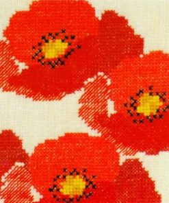 刺繍 輸入キット Haandarbejdets Fremme(フレメ） 赤い花 注目輸入刺繍