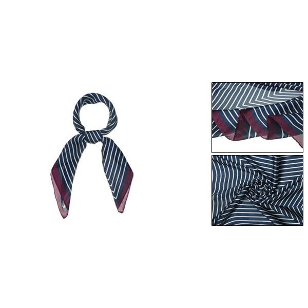 uxcell Allegra K シルクスカーフ 正方形 70cm スクエアスカーフ ネッカチーフ お洒落 レディース ネイビーブルー 70x70cm