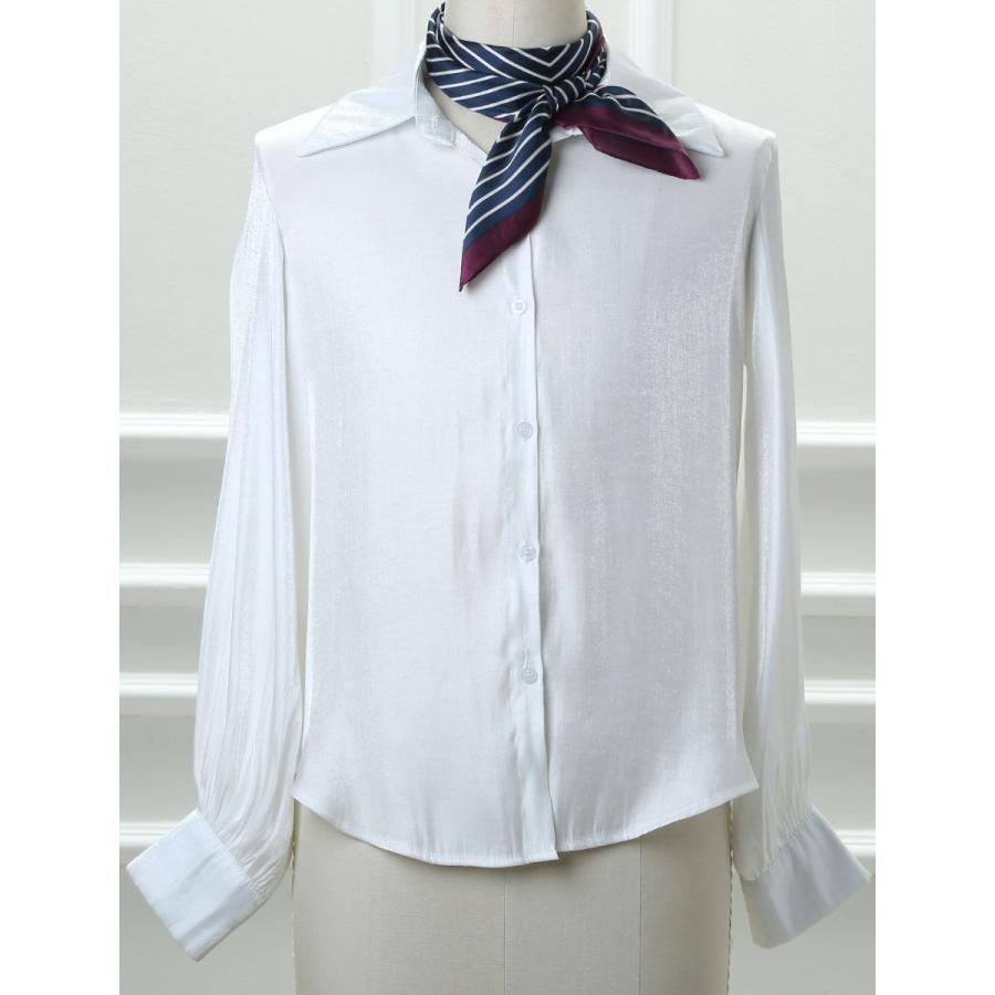 uxcell Allegra K シルクスカーフ 正方形 70cm スクエアスカーフ ネッカチーフ お洒落 レディース ネイビーブルー 70x70cm - 画像 (2)