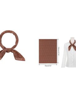 Elerevyo スカーフ 女性 花柄シフォンスカーフ スクエアネックスカーフ ロングリボン スクエアダークレッド 70x70cm(LxW)