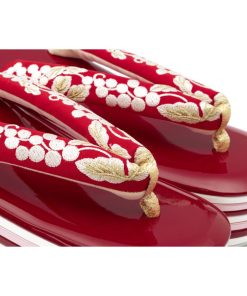 SOUBIEN 草履 成人式 レディース 厚底 振袖 重ね草履 fussa 赤 レッド 白 葡萄 唐草 モダン 卒業式 日本製 送料無料