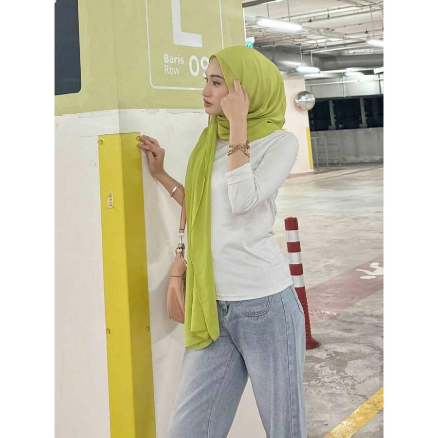 アクセサリー レディース スカーフ 1個 女性用無地シフォンビーチスカーフ、ムスリムヘッドスカーフ、アラビア風カジュアル ロングス - 画像 (4)