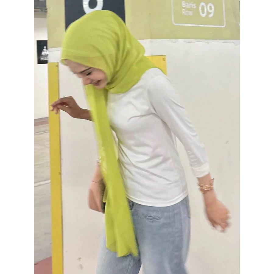 アクセサリー レディース スカーフ 1個 女性用無地シフォンビーチスカーフ、ムスリムヘッドスカーフ、アラビア風カジュアル ロングス - 画像 (5)