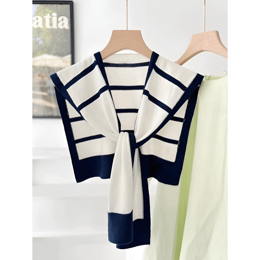 アクセサリー レディース スカーフ 1個 女性用 新作 ニット ストライプ柄 ショール カーディガン、軽量 夏 オフィス エアコン