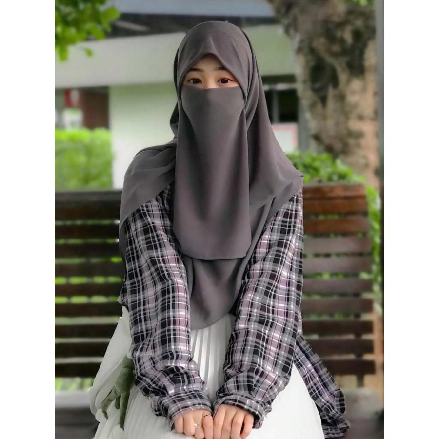 アクセサリー レディース スカーフ 女性用 無地ソフトシフォンヒジャブ 伸縮バンド付き 日常使用 アバヤ 通気性インナーキャップ付