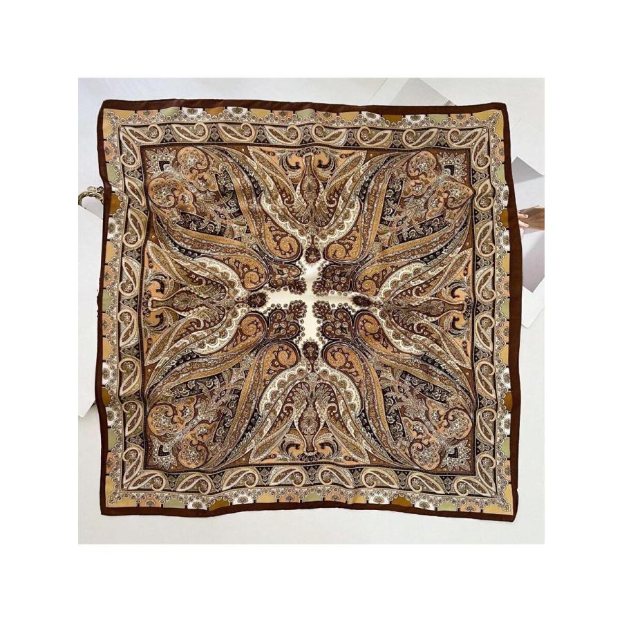 アクセサリー レディース スカーフ 70年代風女性用 バンダナ ネッカチーフ、ボヘミアン風デザイン、音楽フェス、カジュアル、ビジネ - 画像 (2)