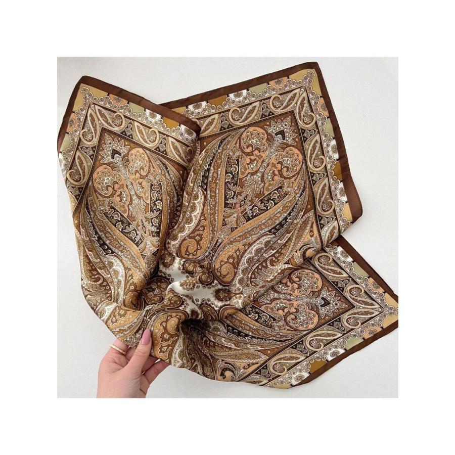 アクセサリー レディース スカーフ 70年代風女性用 バンダナ ネッカチーフ、ボヘミアン風デザイン、音楽フェス、カジュアル、ビジネ - 画像 (3)