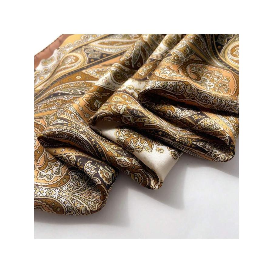 アクセサリー レディース スカーフ 70年代風女性用 バンダナ ネッカチーフ、ボヘミアン風デザイン、音楽フェス、カジュアル、ビジネ - 画像 (4)