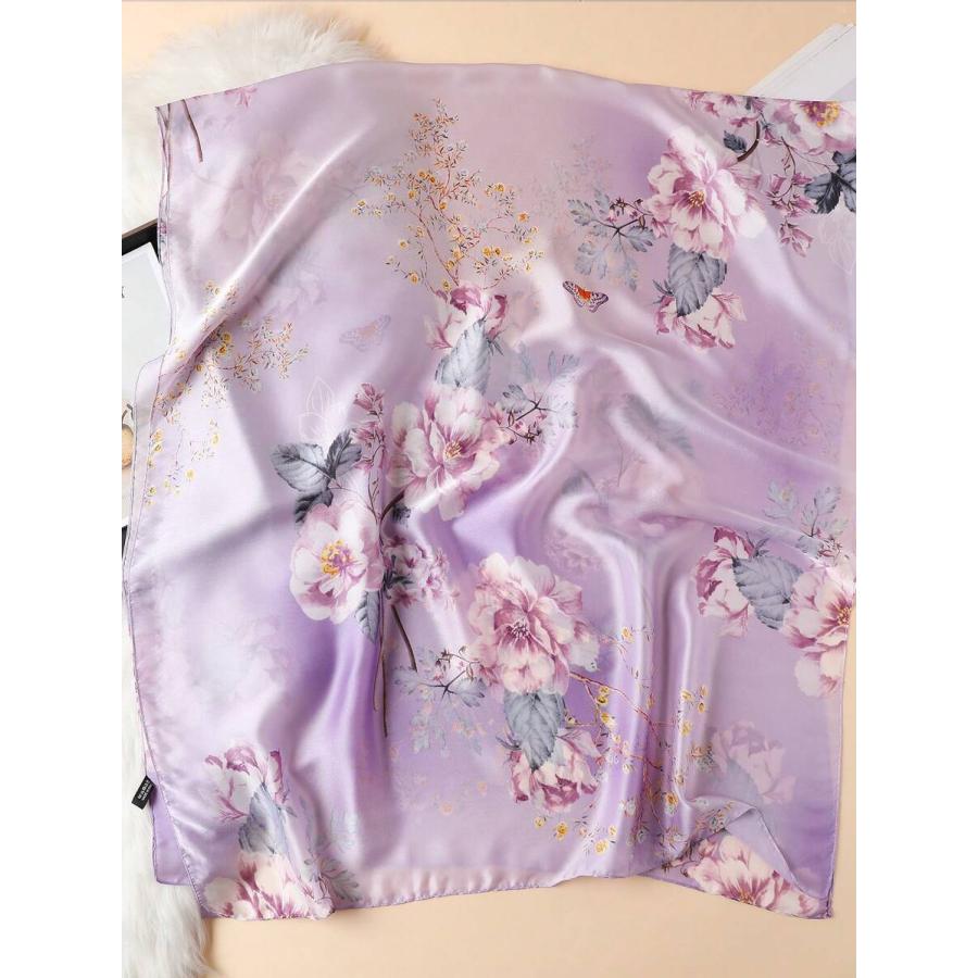 アクセサリー レディース スカーフ 1枚 花柄スカーフ、エレガントな屋外用日よけヒジャブ、ロマンチックな屋外や旅行用バンダナ、ヘア