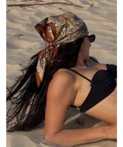 アクセサリー レディース スカーフ 1枚 ビンテージ イギリス宮殿調 シルクスカーフ、秋春アクセサリー、幾何学柄プリン