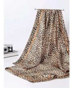 アクセサリー レディース スカーフ 1個 ボヘミアン調 ヒョウ柄スカーフ、カジュアルストリートウェア カット ヘッドス