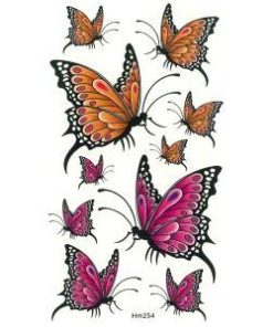 タトゥーシール 蝶・バタフライ　【17x10cm　ハロウィン　仮装 コスプレ・HM254】