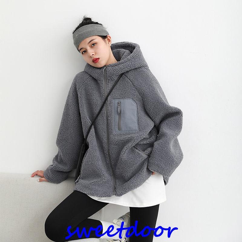 ボア ボアブルゾン レディース ボアコート アウター もこもこ ふわふわ 暖かい ゆったり 可愛い カジュアル 無地 秋冬 - 画像 (2)