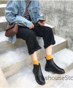 店長おすすめショートブーツサイドゴア厚底太ヒールシューズレディースブーティハイカットエンジニアレースアップPUレザー