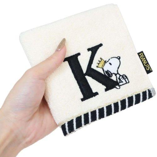 PEANUTS スヌーピー グッズ ミニタオル ピーナッツ キャラクター ふわふわイニシャルハンカチタオル - 画像 (3)