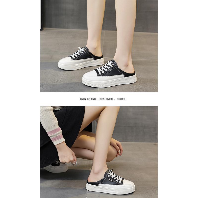 【値下げ】かかとなし スニーカー サンダル レディース フラット 履きやすい 婦人靴 サボ ハーフスリッパ スタイル - 画像 (5)