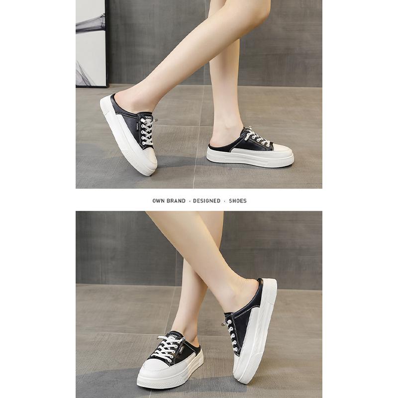 【値下げ】かかとなし スニーカー サンダル レディース フラット 履きやすい 婦人靴 サボ ハーフスリッパ スタイル - 画像 (6)