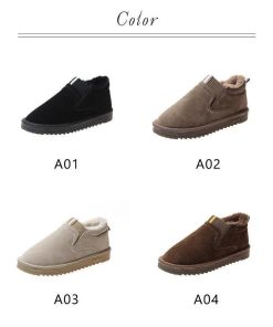 【タイムセール】スノーブーツ ムートンブーツ レディース 裏起毛 スリッポン ボアシューズ 内ボア ファー ぺたんこ フラット 歩きやすい靴 秋冬 スノーシューズ