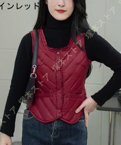 ダウンベスト 秋冬春 インナーダウン レディースファッション トップス アウター ベスト ダウン ダウンジャケット ラウンドネック ショート 軽量 暖かい
