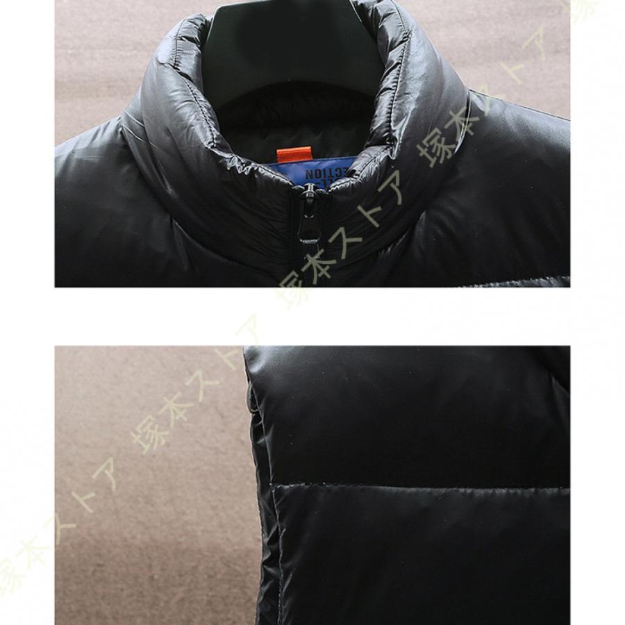 ダウンベスト メンズ 中綿ベスト 軽量 防寒 立ち襟 無地 ジャケット ベスト 春 秋 冬 インナーダウン アウター カジュアル ジップアップ - 画像 (8)