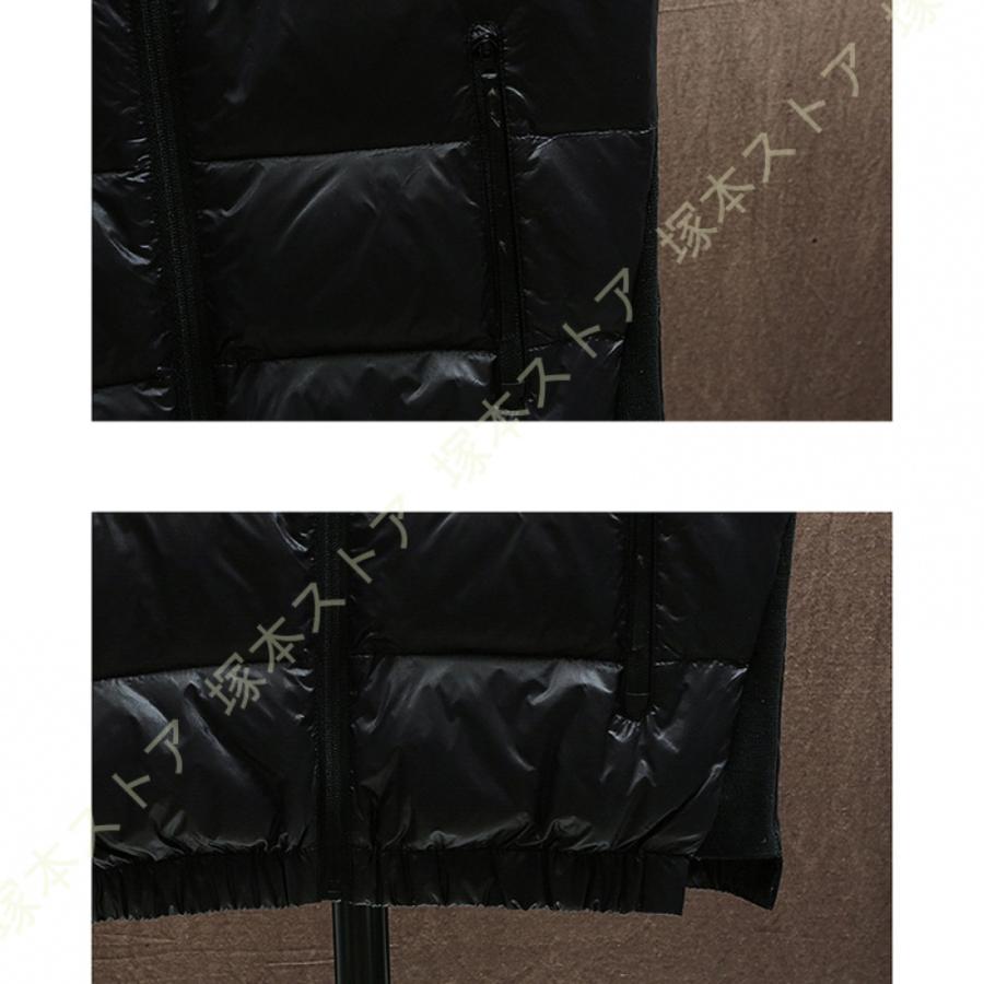 ダウンベスト メンズ 中綿ベスト 軽量 防寒 立ち襟 無地 ジャケット ベスト 春 秋 冬 インナーダウン アウター カジュアル ジップアップ - 画像 (9)