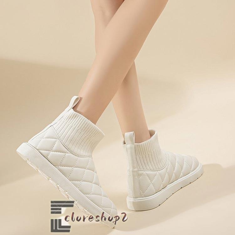 ムートンブーツ レディース ショートブーツ 防水 あったか 裏起毛 防寒靴 靴 ぺたんこ 歩きやすい 痛くない 疲れない 暖かい 軽量 幅広 冬 - 画像 (2)