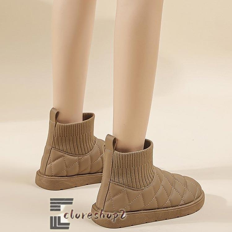 ムートンブーツ レディース ショートブーツ 防水 あったか 裏起毛 防寒靴 靴 ぺたんこ 歩きやすい 痛くない 疲れない 暖かい 軽量 幅広 冬 - 画像 (4)