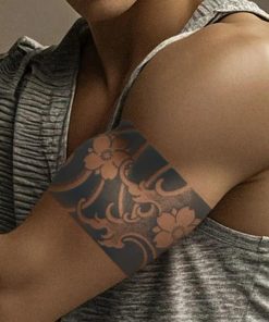 タトゥーシール 桜 さくら 腕 和柄 耐久性あり 1枚 約 8cm×22cm リアル 和彫 (HL-012) TATOO