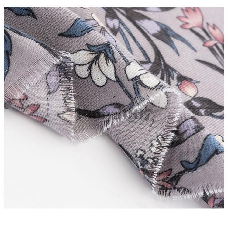 ストール ボタニカル フラワー柄 防寒 秋冬 カシミヤ タッチ 肩掛け ひざ掛け ショール 大判 レディース - 画像 (8)