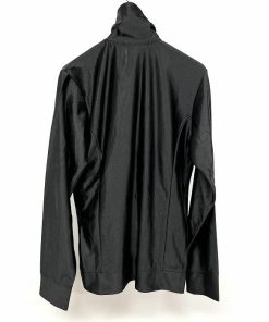 adidas アディダス トレフォイル TREFOIL 薄手 ハイネックカットソージャケット ブルゾン 長袖 ポリ100% S ブラック×ブルー 黒 レディース