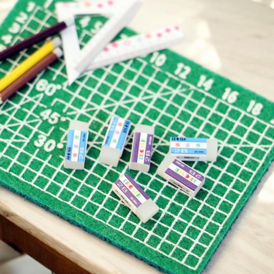 (2点)ミニチュア2B消しゴム ミニチュア文房具 小さい消しゴム 手作りアクセサリ用消しゴム ミニサイズ文房具 リアルミニ消しゴム ミニ消しゴムセット - 画像 (5)