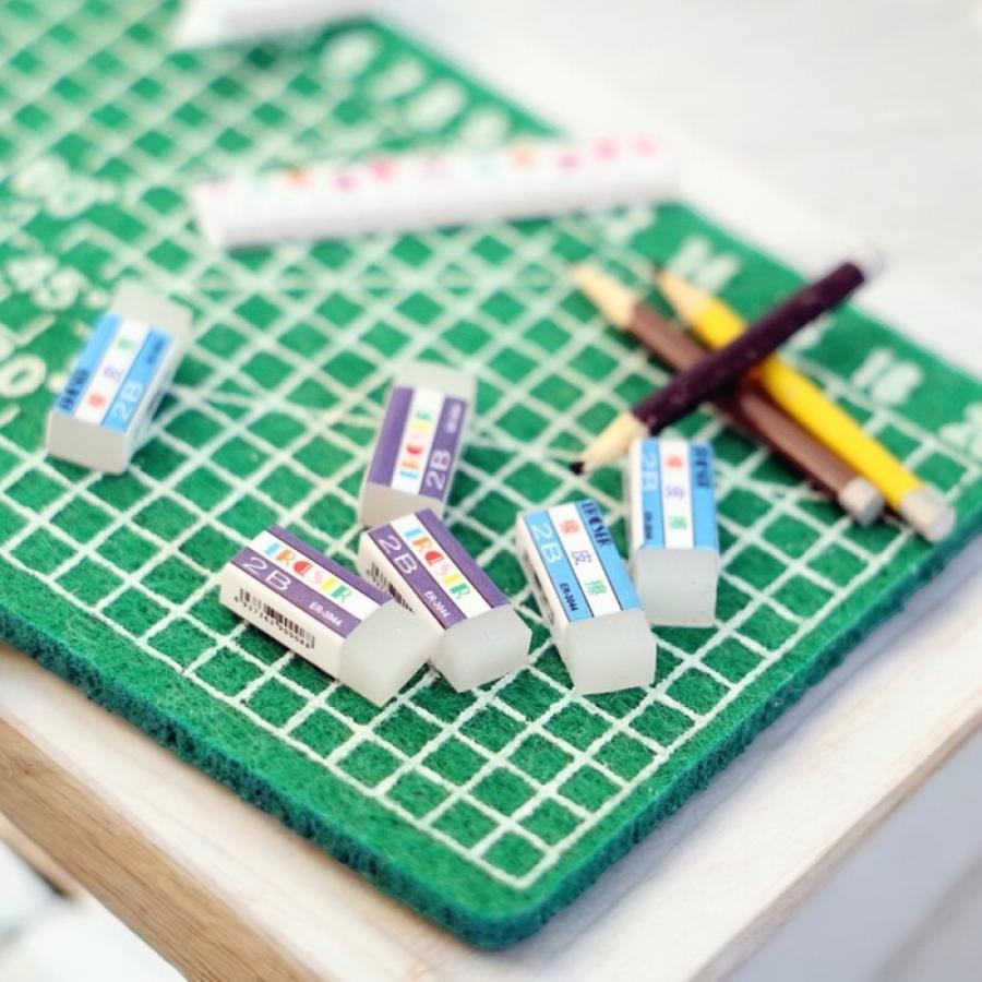 (2点)ミニチュア2B消しゴム ミニチュア文房具 小さい消しゴム 手作りアクセサリ用消しゴム ミニサイズ文房具 リアルミニ消しゴム ミニ消しゴムセット - 画像 (6)
