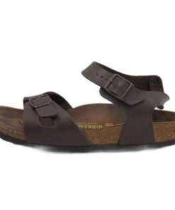 BIRKENSTOCK ビルケンシュトック サンダル クロス レザー 茶 ブラウン 37 24cm レディース