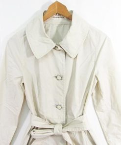 ストロベリーフィールズ STRAWBERRY-FIELDS ステンカラー コート スプリング ロング丈 ベルト付き 綿 アイボリー 花 kz9284 レディース