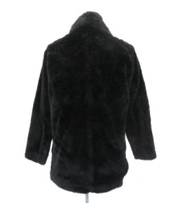 EMODA エモダ フェイクファーコート ミドル丈 前開き F 黒 ブラック /YK6 レディース