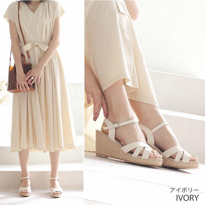 VIVIAN 爆買 サンダル レディース 厚底 Vivian ウェッジソール アンクルストラップ ワンピース 厚底サンダル ブラック 黒 白 痛くない 歩きやすい 旅行 リゾート ZOZO - 画像 (8)