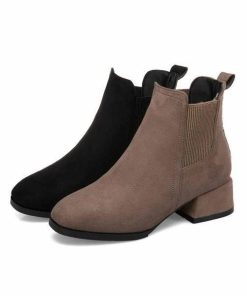 ショートブーツ レディース ローヒール ブーティ 太ヒール  大きいサイズ カジュアル 疲れにくい 滑り止め