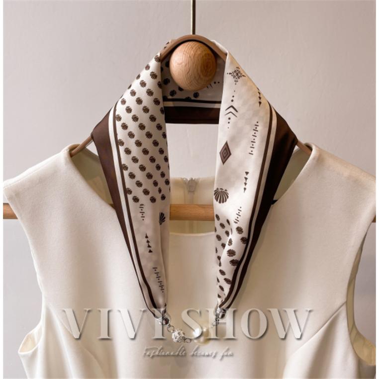 2点セット レディース スカーフ ネックスカーフ ワンポイント シンプル 細身 アクセント おしゃれ - 画像 (8)