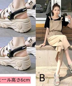 レディース 2020SNS INS 大人気 7cm厚底 スポーツサンダル 歩きやすい