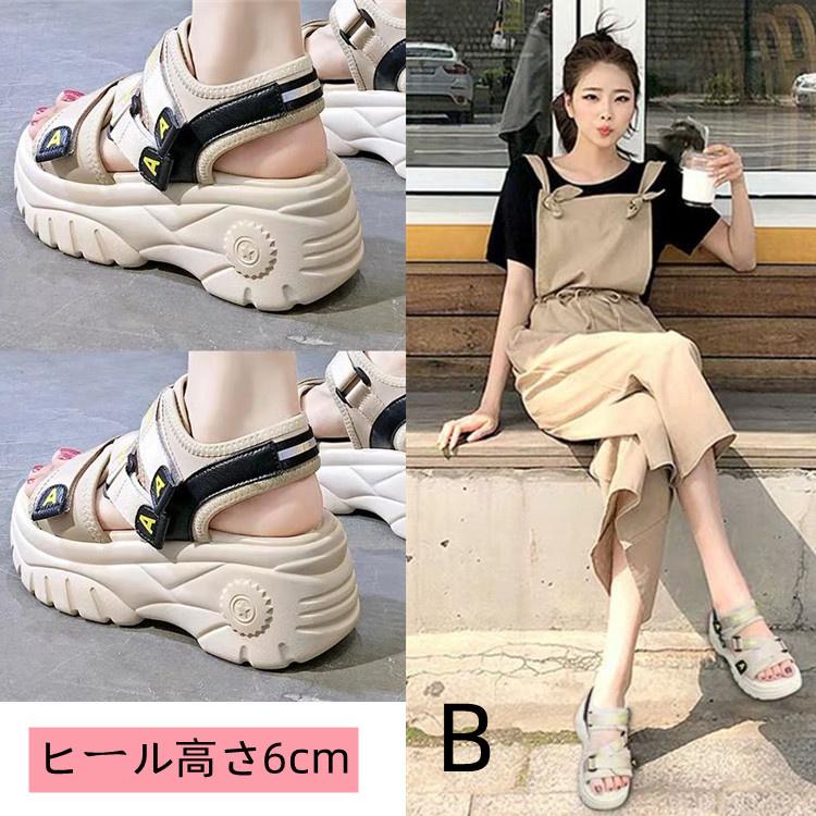 レディース 2020SNS INS 大人気 7cm厚底 スポーツサンダル 歩きやすい